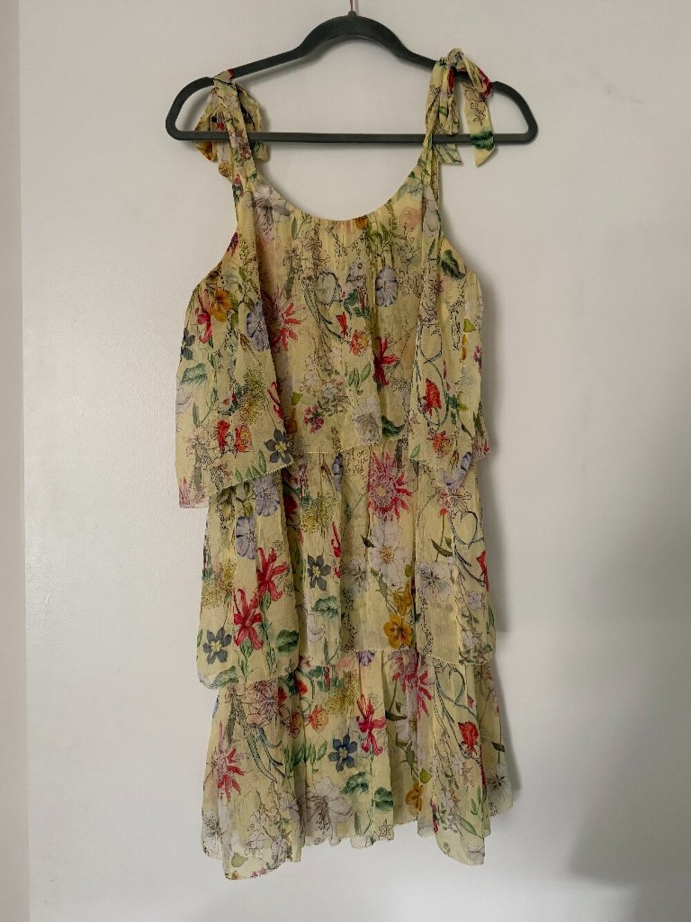 Parker Tiered Floral Yellow Dress